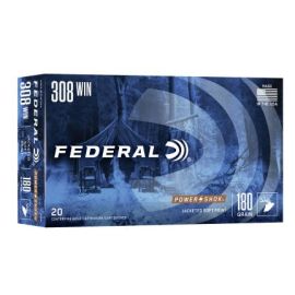 Federal Power Shok 308 180 Grain Jacketed Soft Point Ammunition 308B