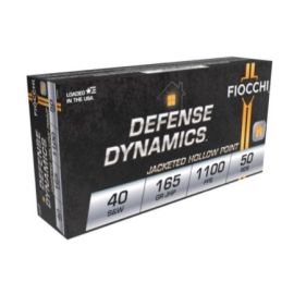 Fiocchi Defense Dynamics 40 S&W 165 Grain JHP Ammunition. Fiocchi 40SWC