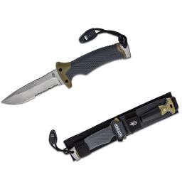 Gerber Ultimate Survival Knife With Sheath, Sharpener, Fire Starter & Emergency Whistle  30-001829