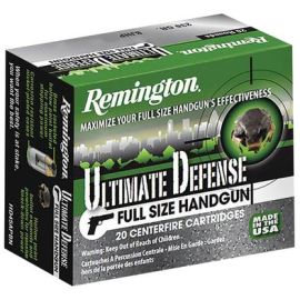 Remington Ultimate Defense 380 ACP 102 Grain BJHP Ammunition For Full Size Handguns 28937