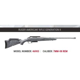 Ruger American Generation II 7mm-08 Rifle With 20" Spiral Fluted Barrel & Radial Port Muzzle Brake 46903