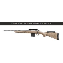 Ruger American Gen II Ranch 300 Blk Rifle With 16.10" Spiral Fluted Threaded Barrel ( Left Hand )