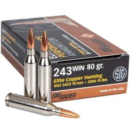 Sig Sauer Elite Copper Hunting 243 Win 80 Grain Hollow Point Ammunition E243H1-20