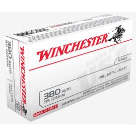 Winchester 380 ACP Caliber 95 Grain FMJ Ammunition Q4206. 50 Rounds Total