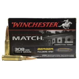 Winchester Match 308 155.5 Grain Berger Ammunition S308MB