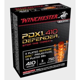 Winchester Defender 410 3" Shotshell With 4 Discs / 16 BB's. 750 fps. QTY: 10 (S413PDX1)
